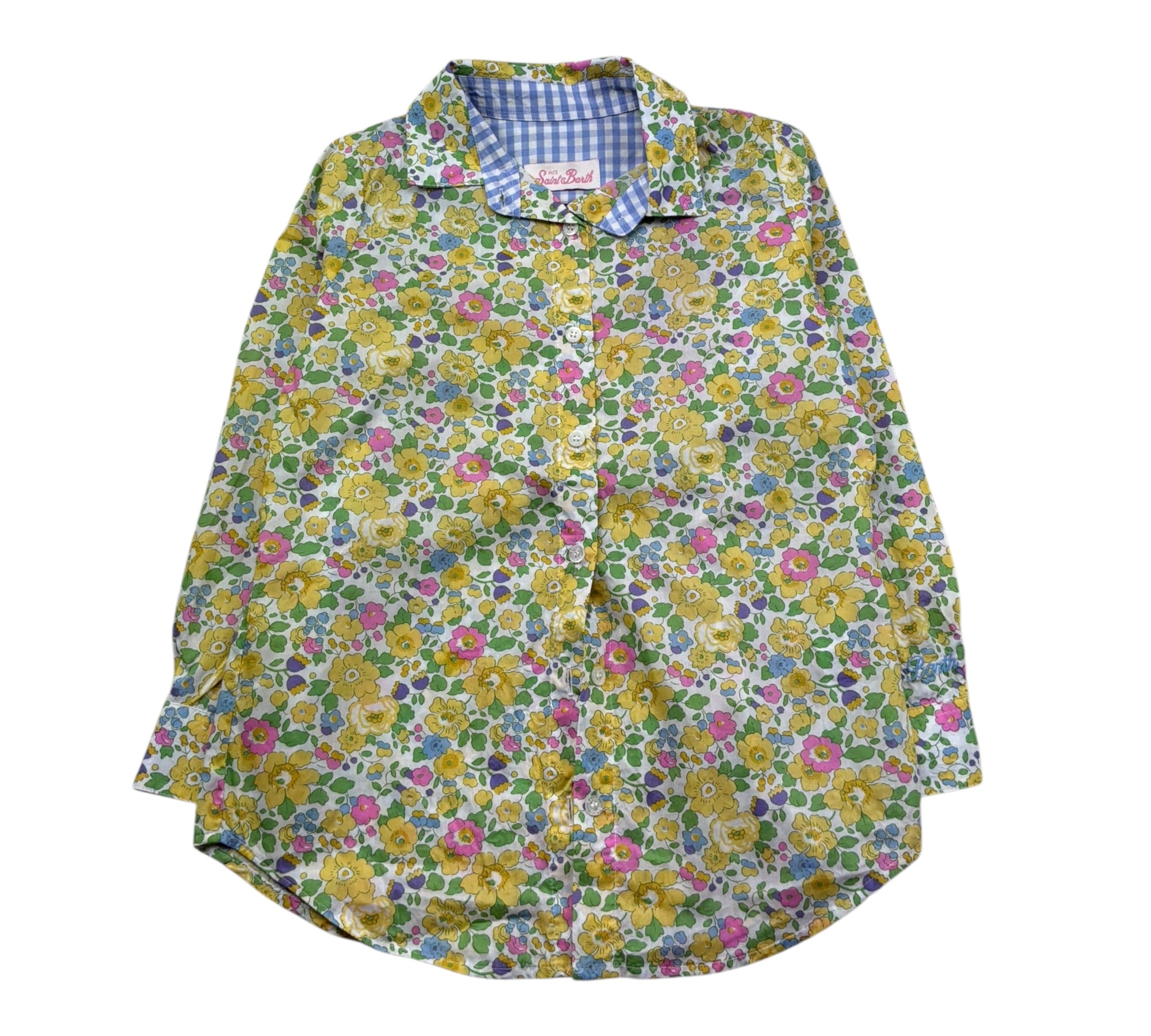 Saint Barth Camicia Manica Lunga Fantasia Floreale per Bambina BRIG00300922 BIANCO SAINT BARTH 