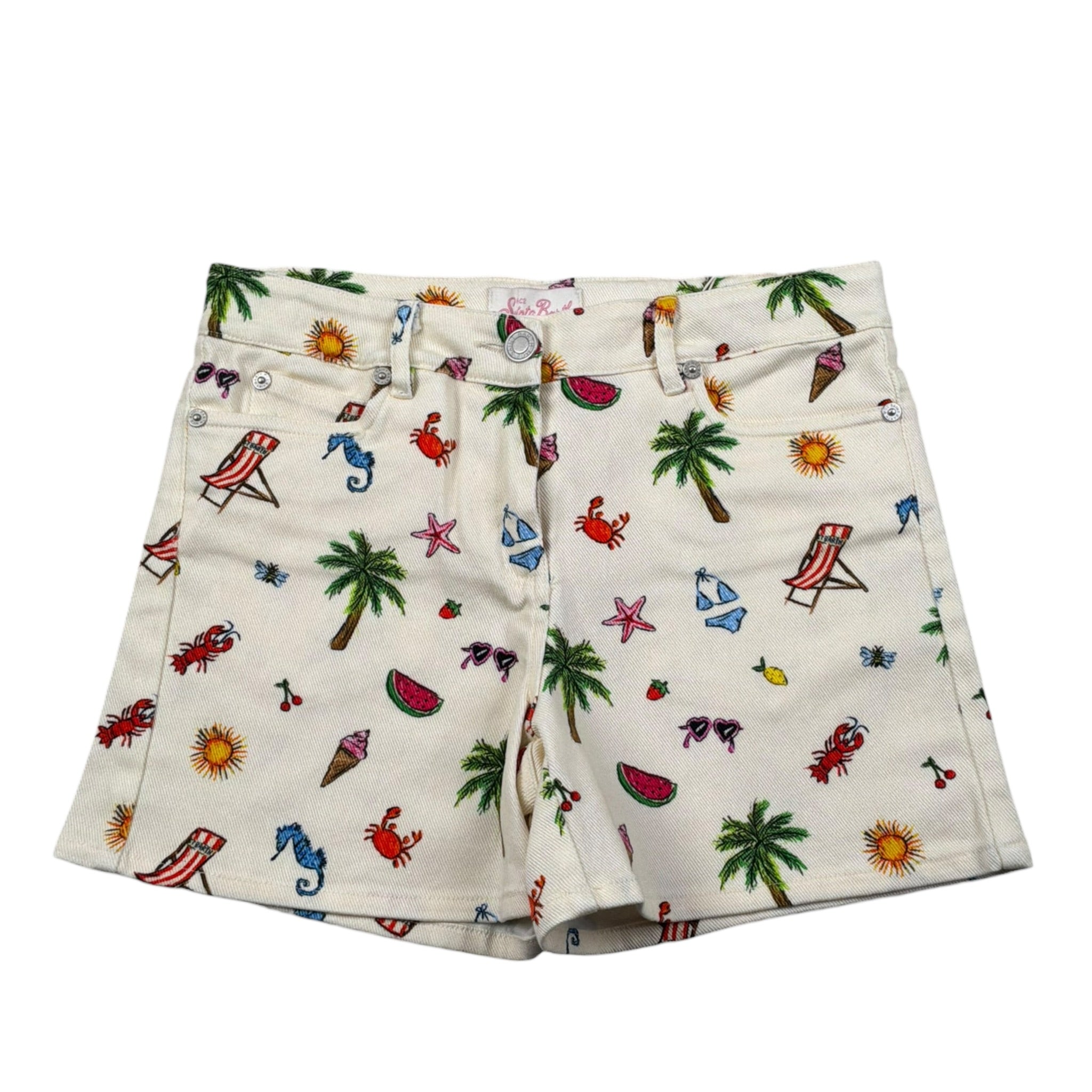 Saint Barth Short Tinta Unita con Stampe  per Bambina CANCUNJR BEIGE SAINT BARTH 