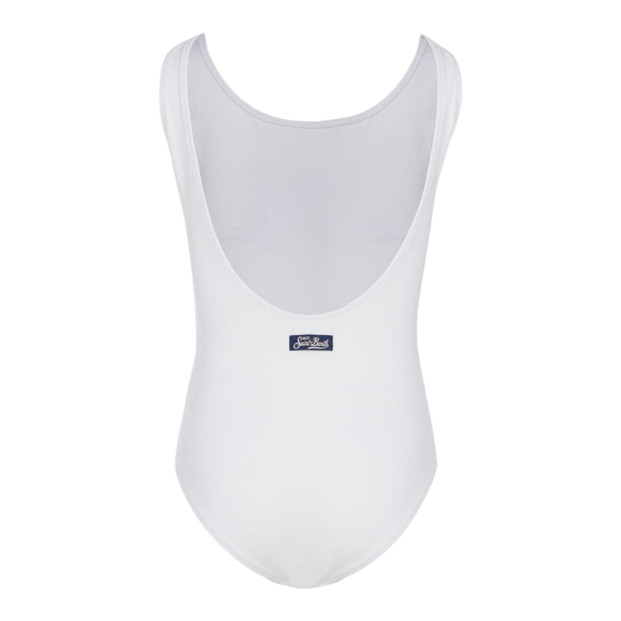 Saint Barth Costume Intero Tinta Unita con Brillantini per Bambina CARA00101 BIANCO SAINT BARTH 