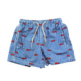 Saint Barth Costume Modello Boxer Tinta Unita con Stampa per Bambino CAR BIANCO SAINT BARTH 