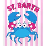 Saint Barth Costume Intero Tinta Unita con Fantasia A Righe E Stampa per Bambina CARO001 ROSA SAINT BARTH 