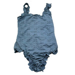 Saint Barth Costume Intero Tinta Unita In Pizzo Sangallo per Bambina CLIO BLU SAINT BARTH 