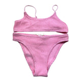 Saint Barth Costume 2 Pezzi Fascia-Mutandina Tinta Unita per Bambina CRINKLE ROSA SAINT BARTH 