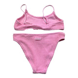 Saint Barth Costume 2 Pezzi Fascia-Mutandina Tinta Unita per Bambina CRINKLE ROSA SAINT BARTH 