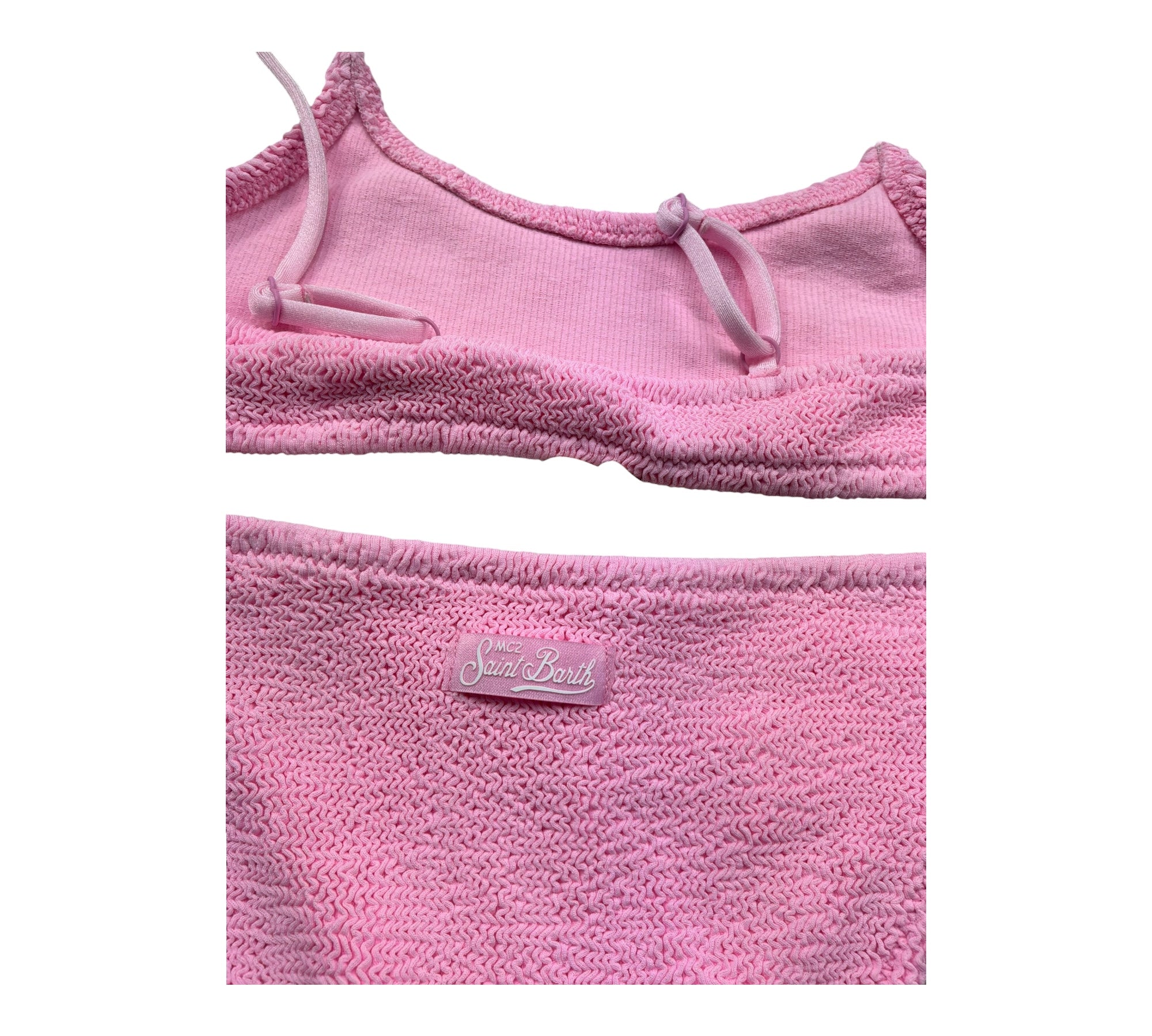 Saint Barth Costume 2 Pezzi Fascia-Mutandina Tinta Unita per Bambina CRINKLE ROSA SAINT BARTH 