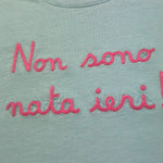 Saint Barth T-Shirt Girocollo Tinta Unita con Stampa per Neonata ELLY001111N AZZURRO SAINT BARTH 