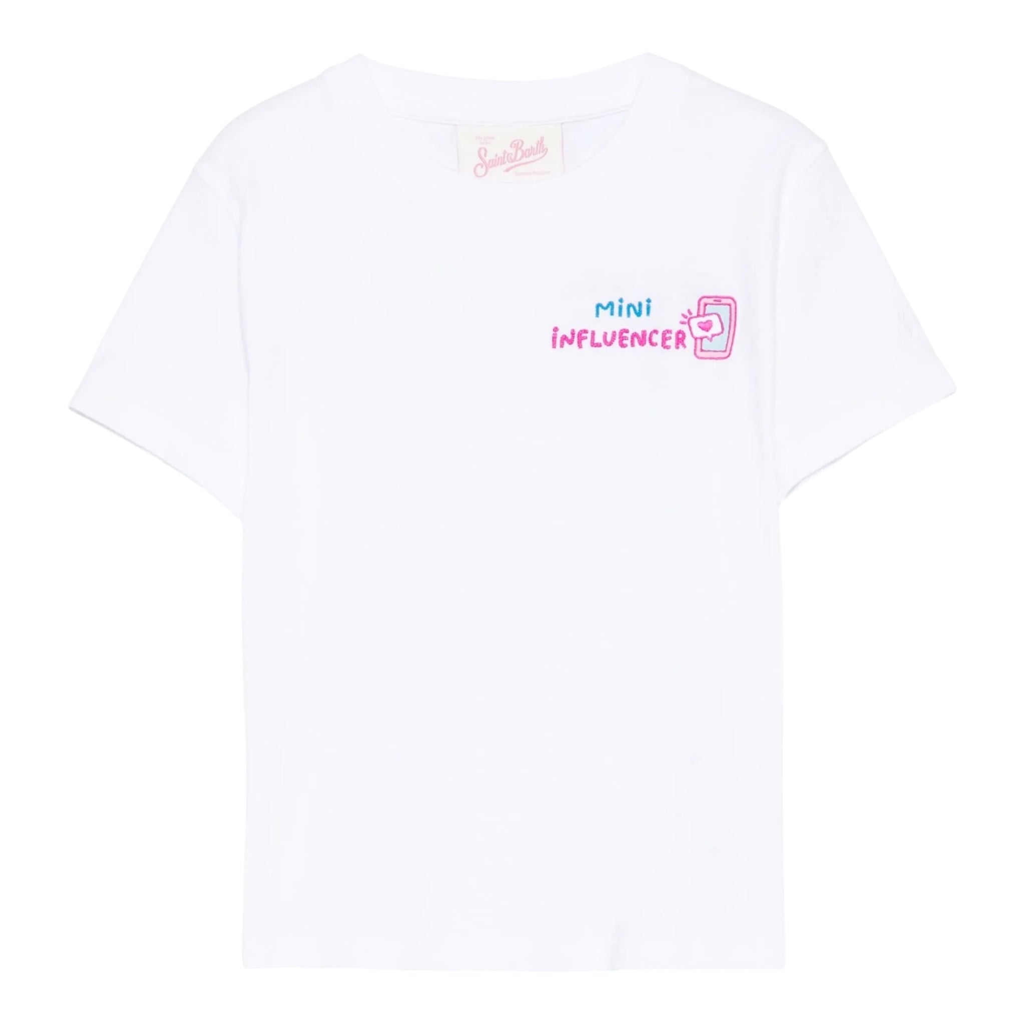Saint Barth T-Shirt Girocollo Tinta Unita con Stampa per Neonata ELLY001XX BIANCO SAINT BARTH 