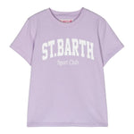 Saint Barth T-Shirt Girocollo Tinta Unita con Logo per Bambina ELLY LILLA SAINT BARTH 