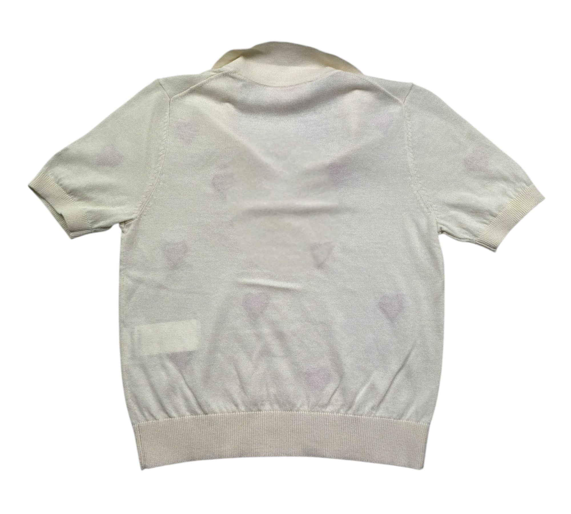 Saint Barth Polo Mezza Manica Tinta Unita con Ricami Cuori per Bambina EVONNE PANNA SAINT BARTH 