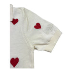 Saint Barth Polo Mezza Manica Tinta Unita con Ricami Cuori per Bambina EVONNE PANNA SAINT BARTH 