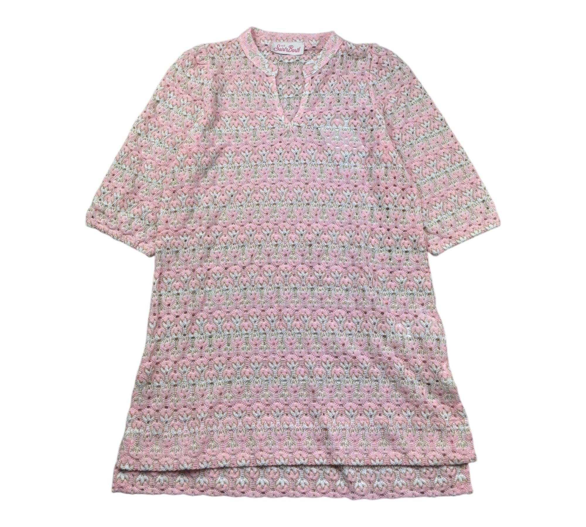 Saint Barth Abito Mezza Manica con Trafori per Bambina JUM001 ROSA SAINT BARTH 