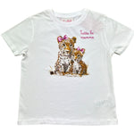 Saint Barth T-Shirt Girocollo Tinta Unita con Stampa per Bambina LEOPERD BIANCO SAINT BARTH 