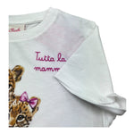 Saint Barth T-Shirt Girocollo Tinta Unita con Stampa per Bambina LEOPERD BIANCO SAINT BARTH 
