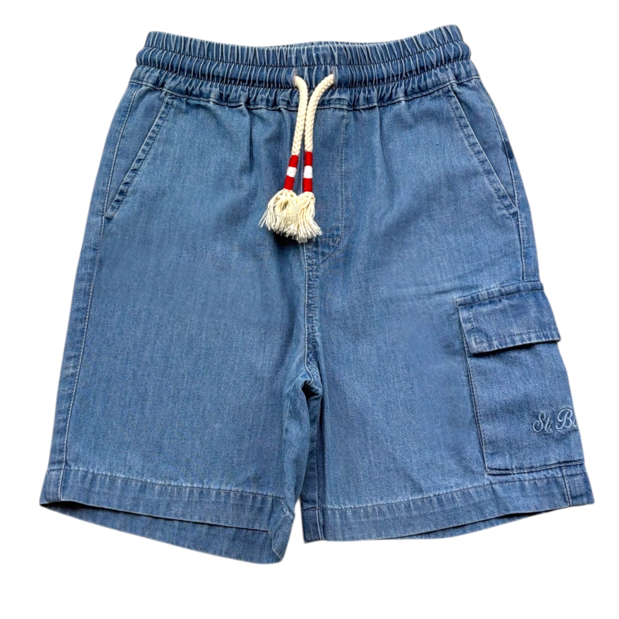 Saint Barth Bermuda Tinta Unita con Elastico In Vita per Bambino MARISE BLU SAINT BARTH 