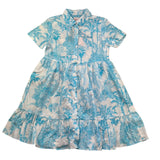 Saint Barth Abito Mezza Manica Tinta Unita Stampa Fantasia per Bambina MISSY BIANCO/AZZURRO SAINT BARTH 