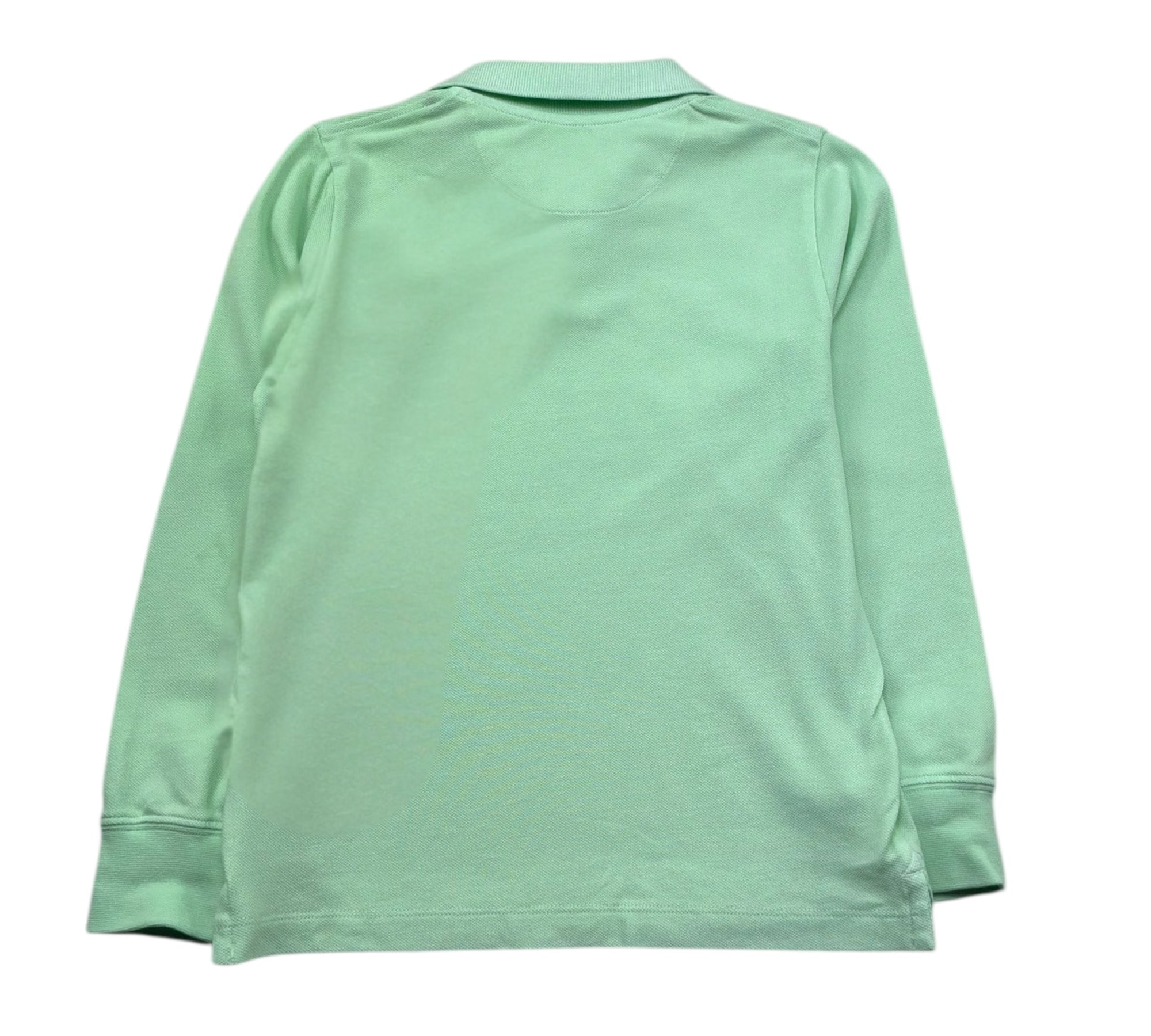 Saint Barth Polo Manica Lunga Tinta Unita con Logo per Bambino PIQUET VERDE SAINT BARTH 