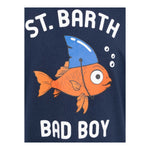 Saint Barth T-Shirt Girocollo Tinta Unita Stampa Pesce per Bambino TSH001 BLU SAINT BARTH 