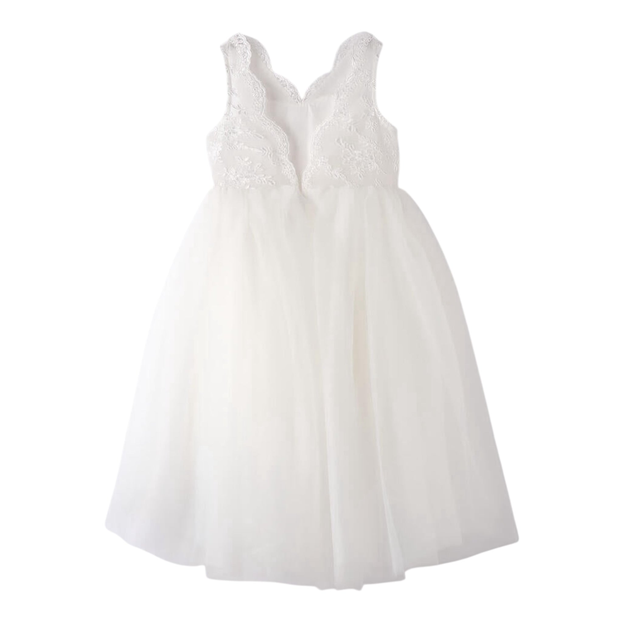 Sarabanda Abito Cerimonia Giromanica con Ricami per Bambina 08461 BIANCO SARABANDA 