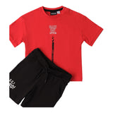 Sarabanda Completo 2 Pezzi T-Shirt-Bermuda per Neonato 0B103 ROSSO/NERO SARABANDA 