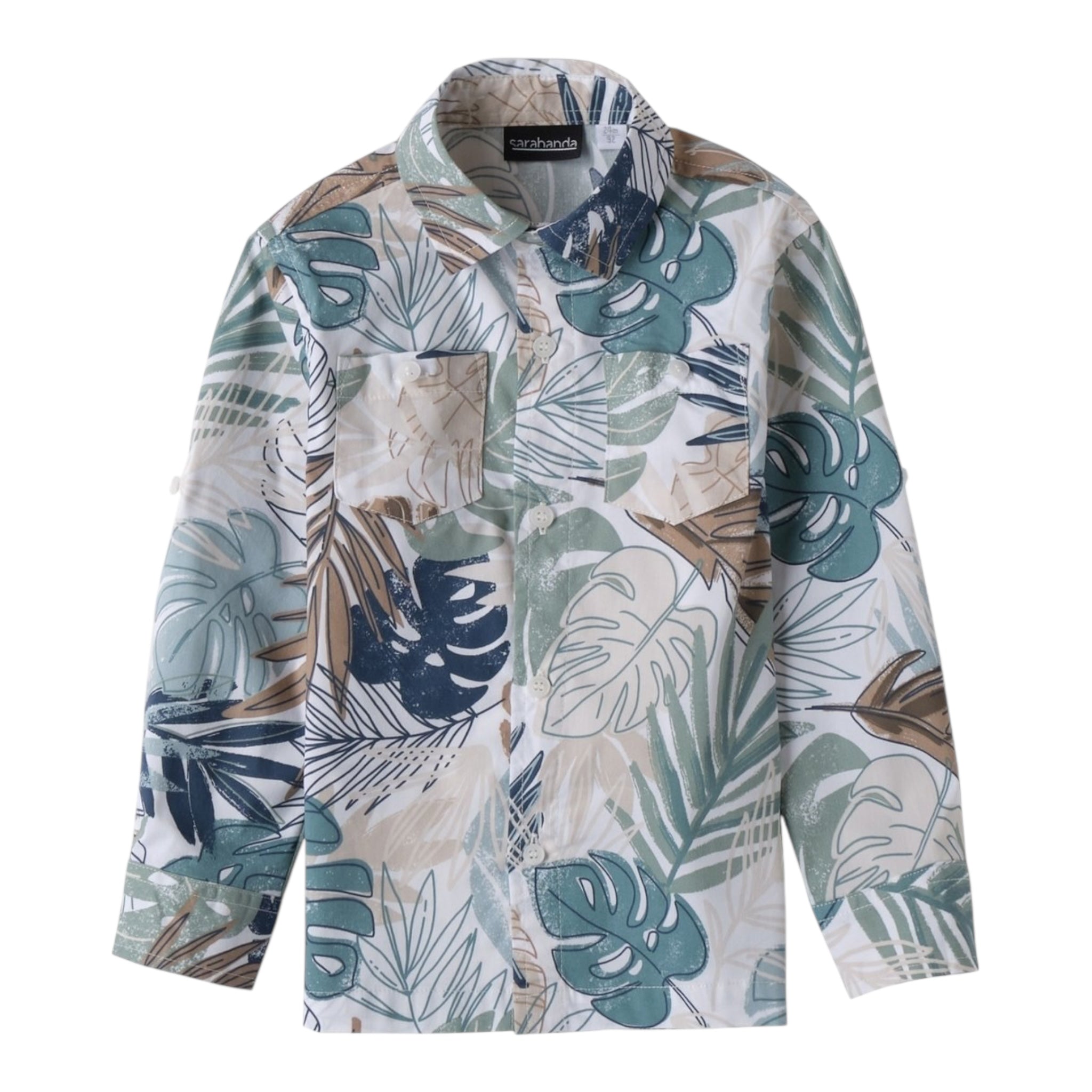 Sarabanda Camicia Manica Lunga Stampa Fantasia per Bambino 0B133 BIANCO SARABANDA 