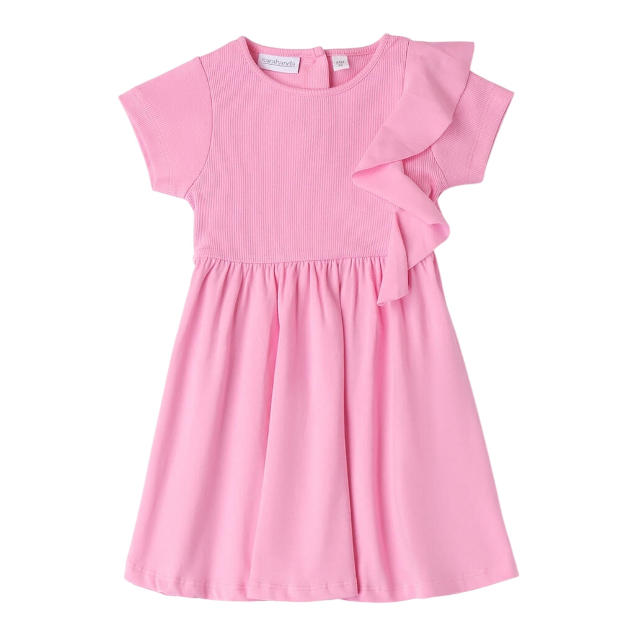 Sarabanda Abito Mezza Manica Tinta Unita per Neonata 0B231 ROSA SARABANDA 