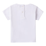 Sarabanda T-Shirt Girocollo Tinta Unita con Stampa per Neonata 0B312N BIANCO SARABANDA 