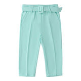 Sarabanda Pantalone Tinta Unita con Cintura per Bambina 0B320 VERDE ACQUA SARABANDA 