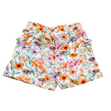 Sarabanda Short Tinta Unita con Fantasia Fiori per Neonata 0B329 BIANCO SARABANDA 
