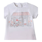 Sarabanda Completo 2 Pezzi T-Shirt-Short  per Neonata 0B351 BIANCO/SALMONE SARABANDA 