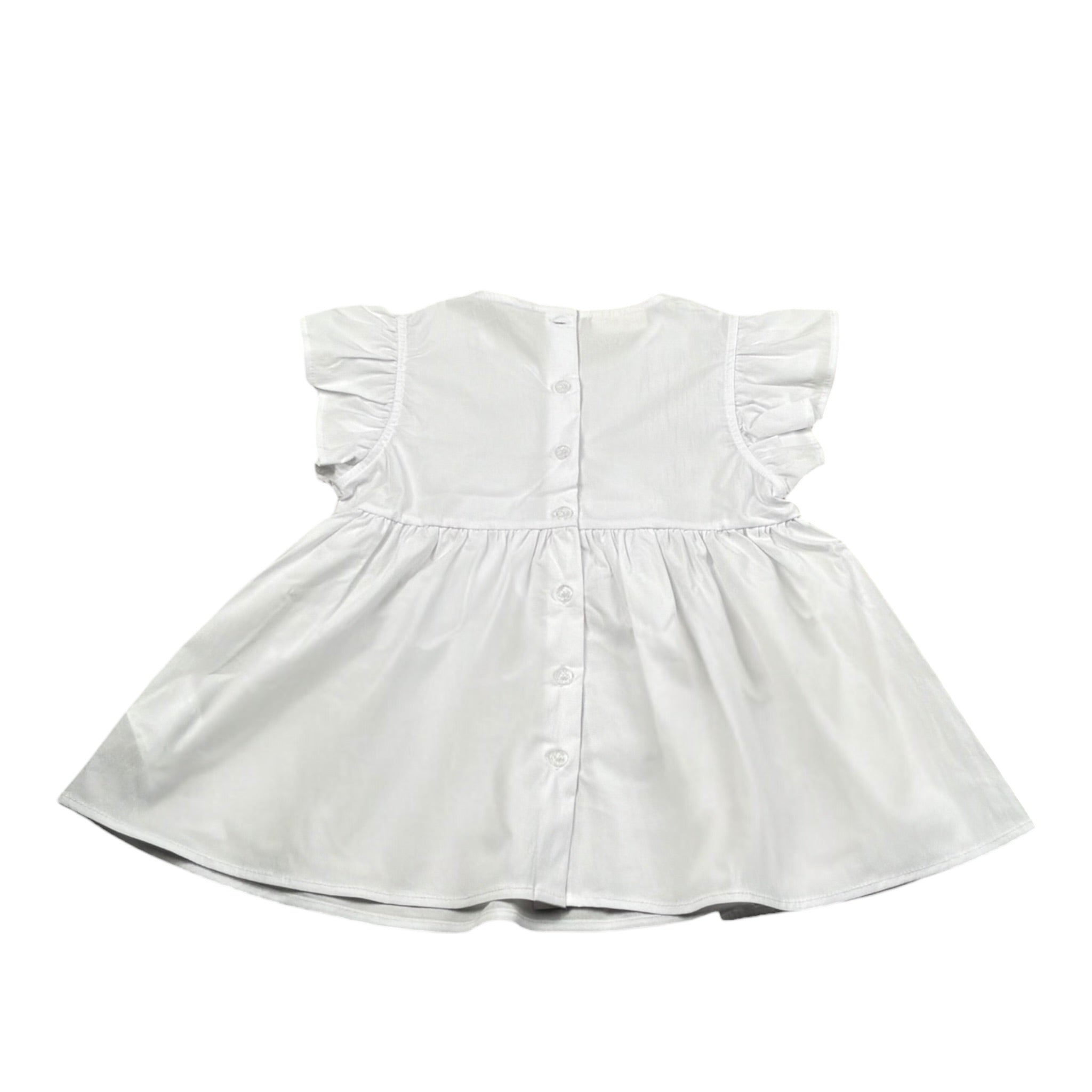 Sarabanda Camicia Tinta Unita con Balze per Neonata 0B358N BIANCO SARABANDA 