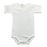 Seerose Completo 2 Pezzi Coulotte Tinta Unita con Tulle-Body per Neonata 362 BIANCO SEEROSE 