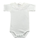 Seerose Completo 2 Pezzi Coulotte Tinta Unita con Tulle-Body per Neonata 362 BIANCO SEEROSE 