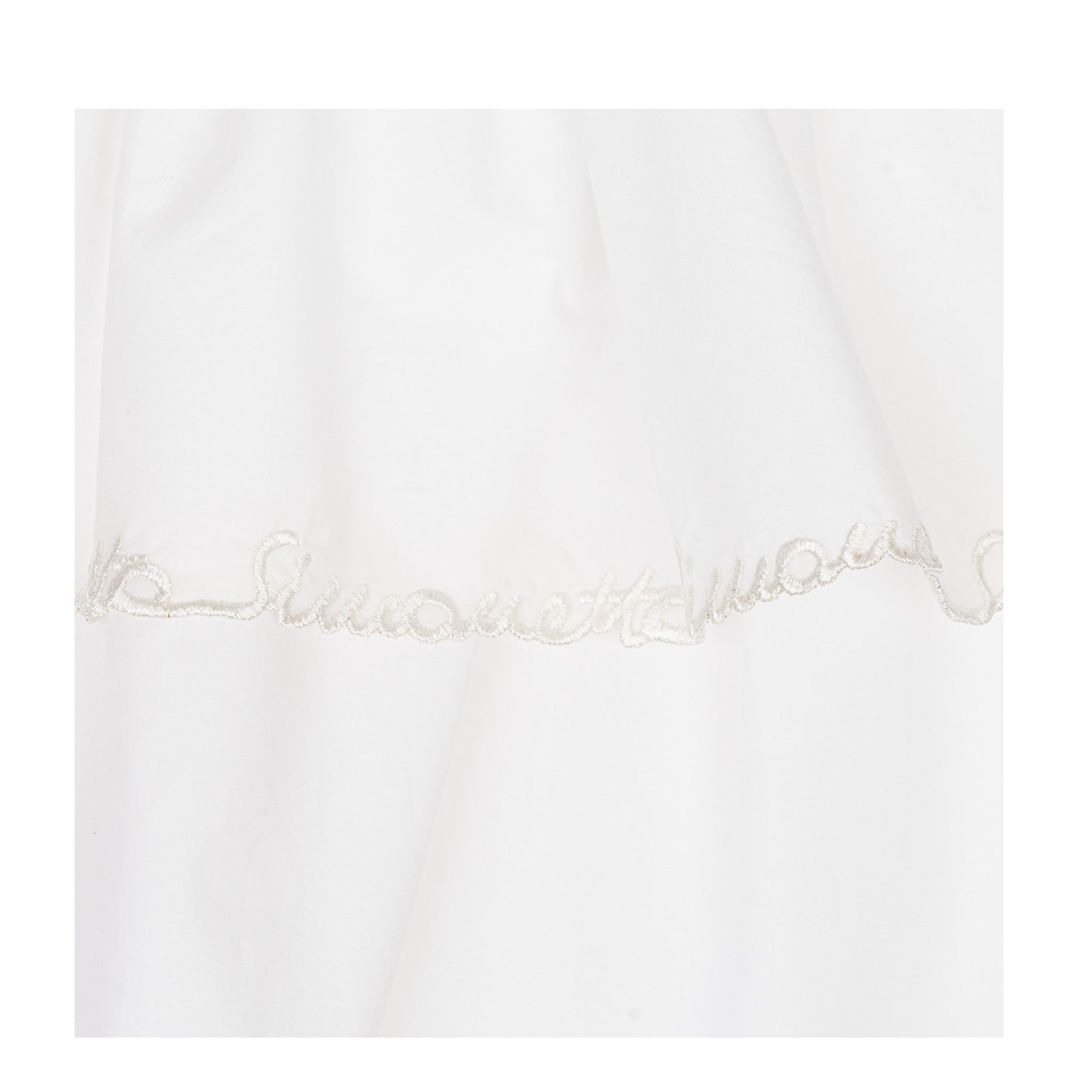 Simonetta Abito Giromanica Tinta Unita con Ricami Logo per Neonata SW1012P0518 BIANCO SIMONETTA 