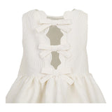 Simonetta Abito Tinta Unita Giromanica con Fiocco per Bambina SW1A82 BIANCO SIMONETTA 