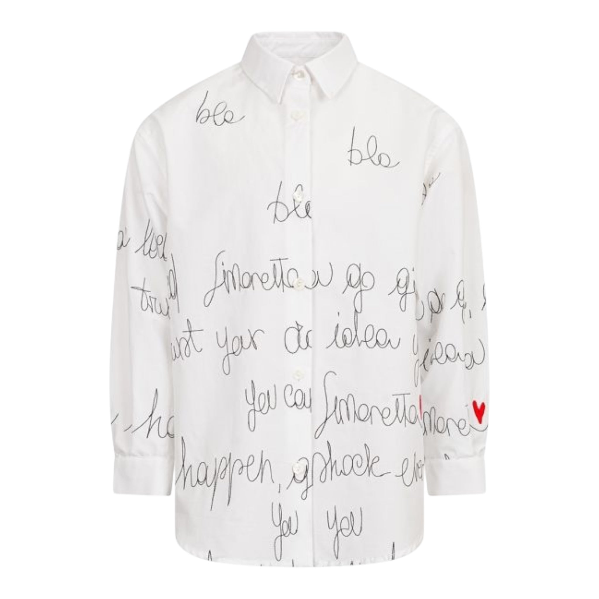 Simonetta Camicia Tinta Unita con Logo per Bambina SW5A40 BIANCO SIMONETTA 