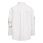 Simonetta Camicia Tinta Unita con Logo per Bambina SW5A40 BIANCO SIMONETTA 