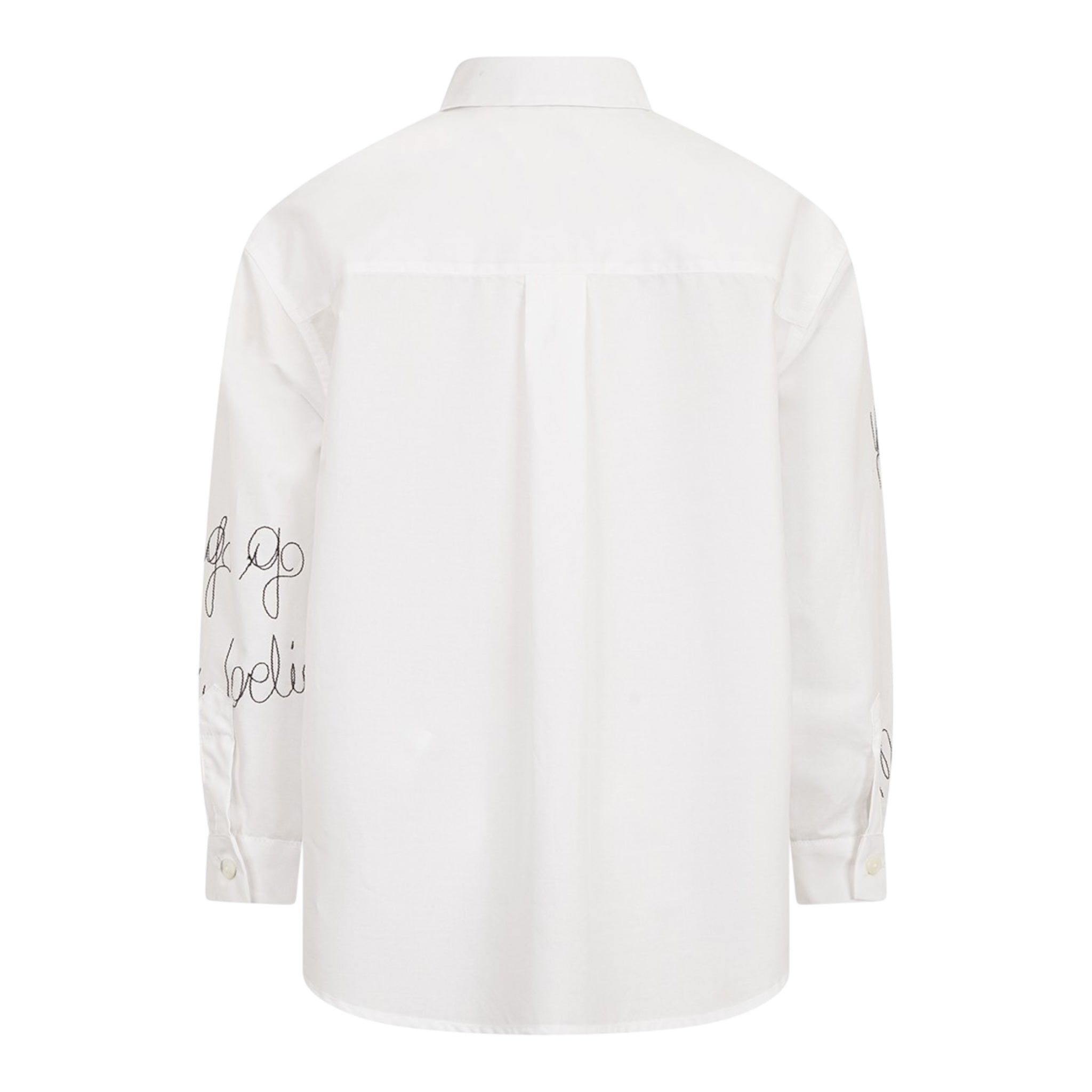 Simonetta Camicia Tinta Unita con Logo per Bambina SW5A40 BIANCO SIMONETTA 
