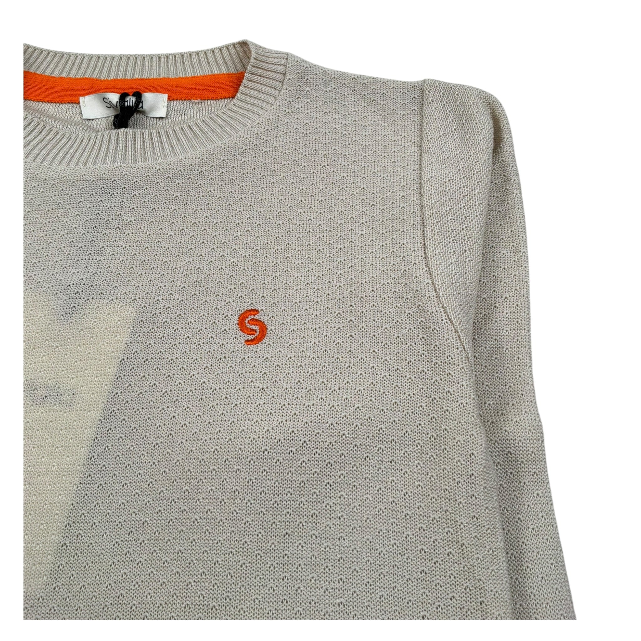 Siviglia Maglia Girocollo Tinta Unita con Ricamo Logo per Bambino SVJSW17219 BEIGE SIVIGLIA 