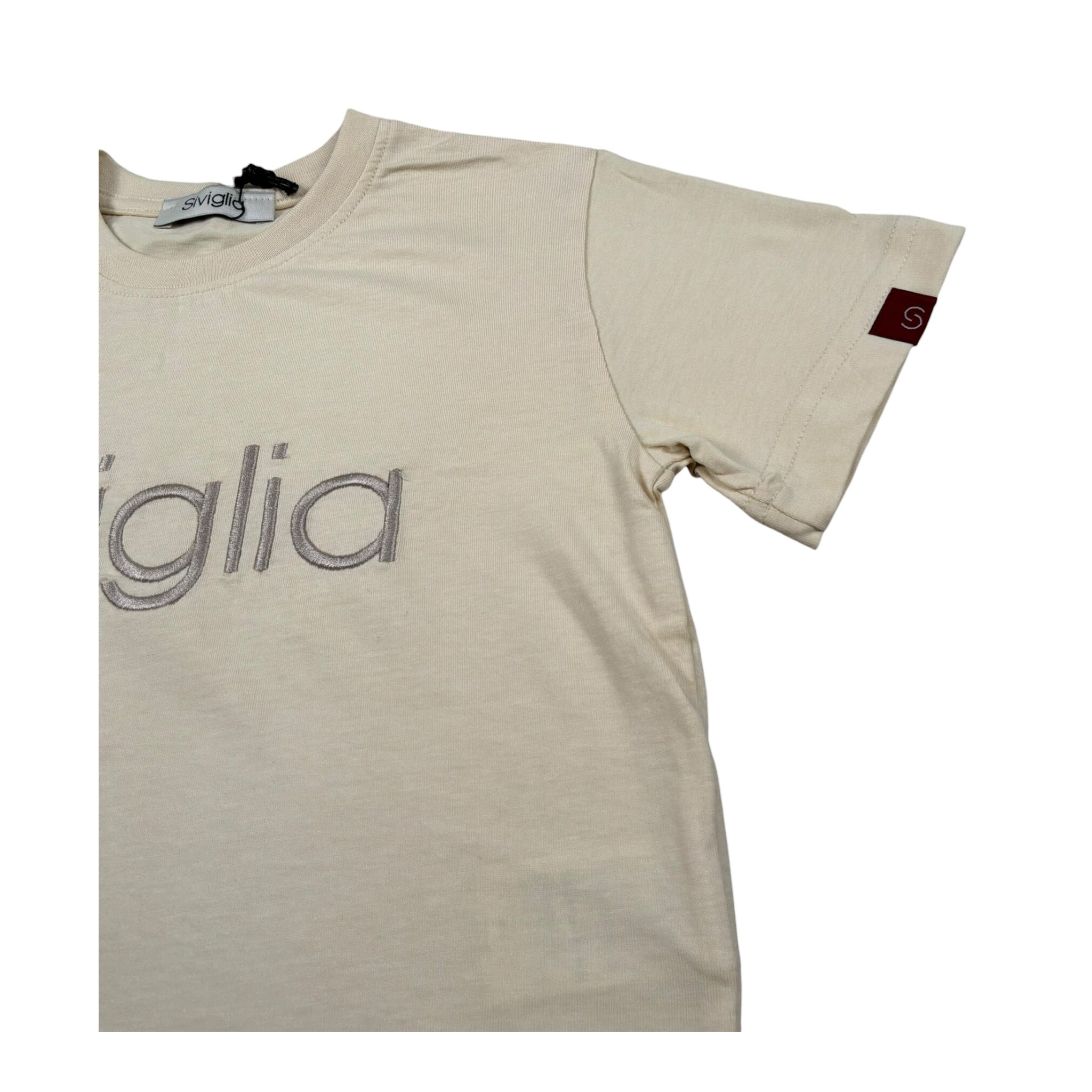 Siviglia T-Shirt Girocollo Tinta Unita con Taschino per Bambino SVJTS17212 BEIGE SIVIGLIA 
