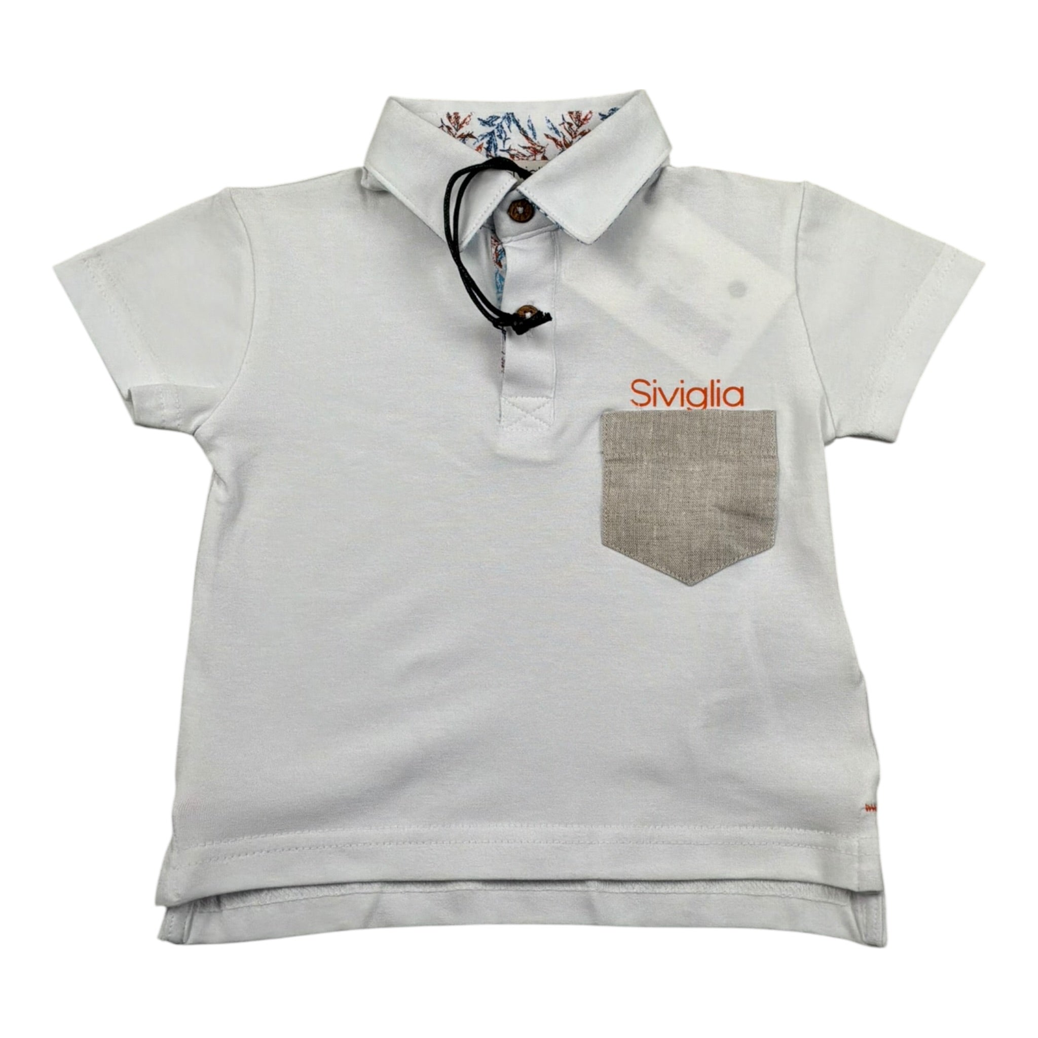 Siviglia Polo Mezza Manica Tinta Unita con Taschino per Bambino SVNTS17280J BIANCO SIVIGLIA 