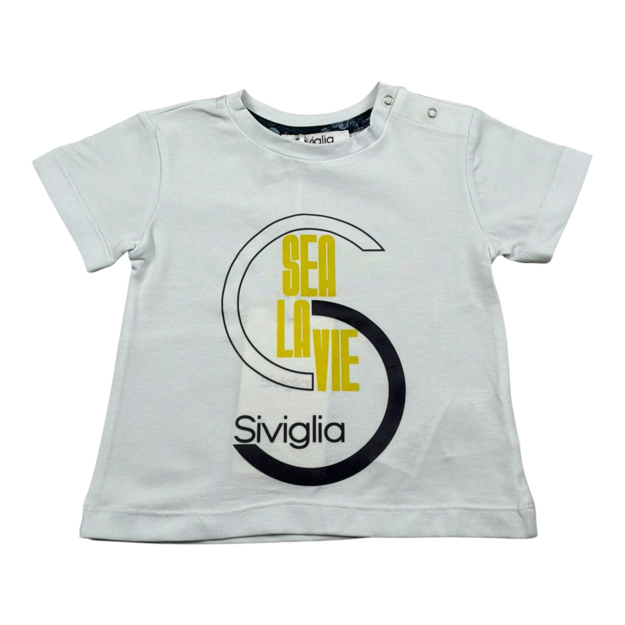 Siviglia T-Shirt Girocollo Tinta Unita con Stampa per Neonato SVNTS17289 BIANCO SIVIGLIA 