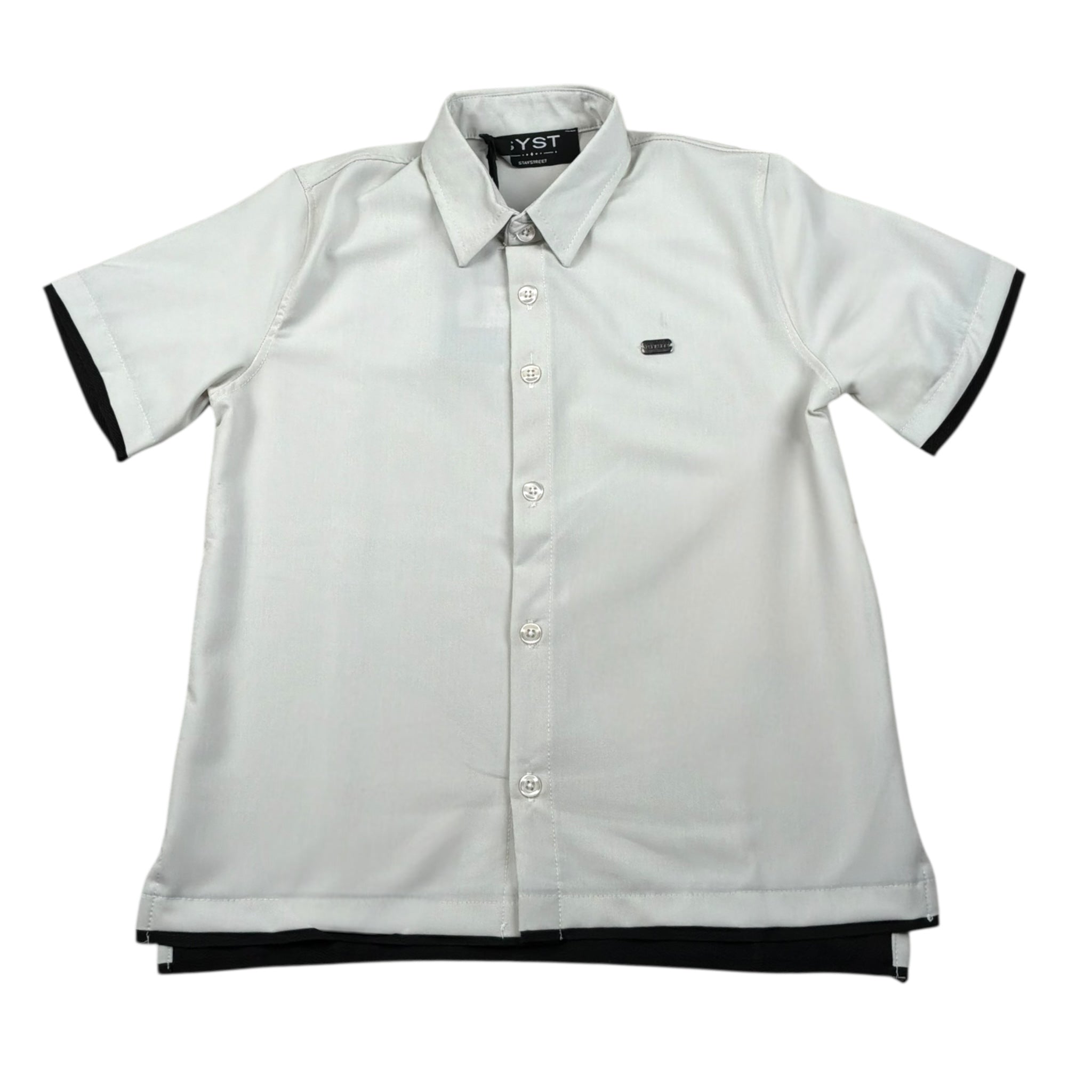 Stay Street Camicia Mezza Manica Tinta Unita per Bambino CMB2002 BEIGE STAY STREET 