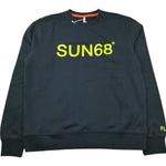 Sun68 Felpa Chiusa Girocollo Tinta Unita con Logo per Bambino F31310 NERO SUN68 