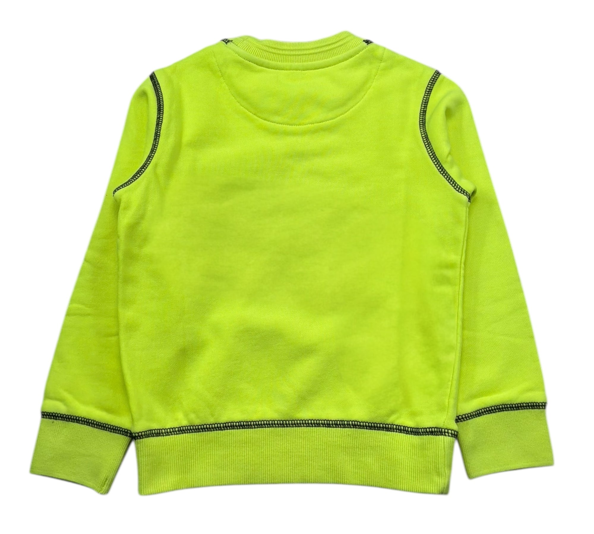 Sun68 Felpa Chiusa Girocollo Tinta Unita con Logo per Bambino F31314 GIALLO FLUO SUN68 