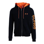 Sun68 Felpa con Zip E Cappuccio Tinta Unita con Stampa per Bambino F32312 NERO SUN68 