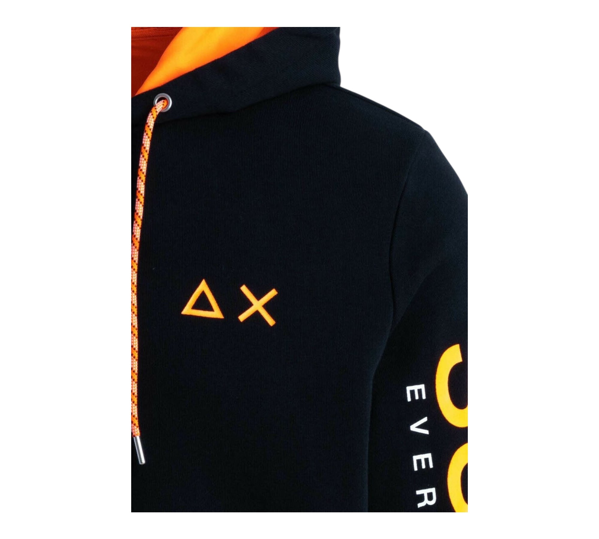 Sun68 Felpa con Zip E Cappuccio Tinta Unita con Stampa per Bambino F32312 NERO SUN68 