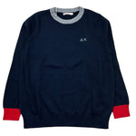 Sun68 Maglia Girocollo Tinta Unita con Logo per Bambino K32307 BLU SUN68 