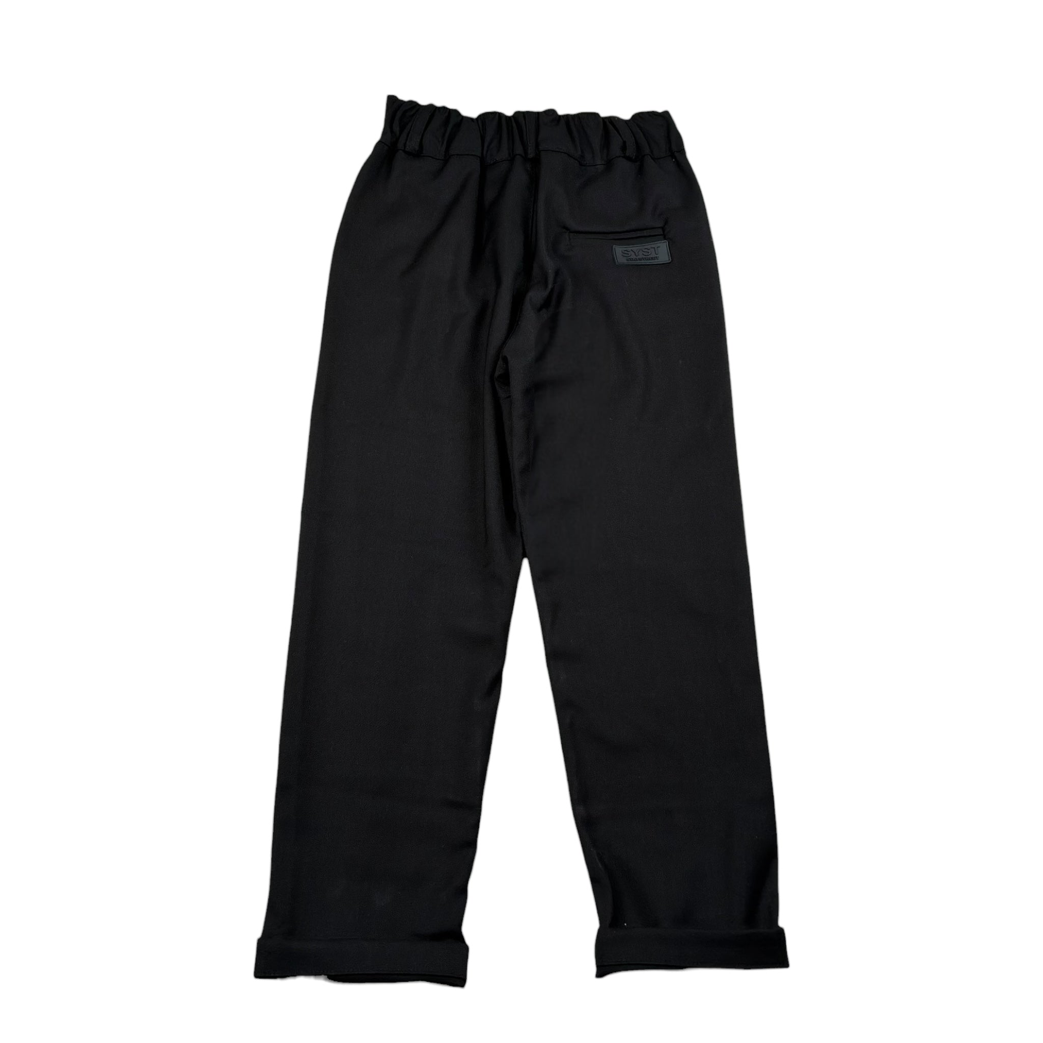 Syst Pantalone Tinta Unita con Elastico In Vita per Bambino PB806 NERO SYST 