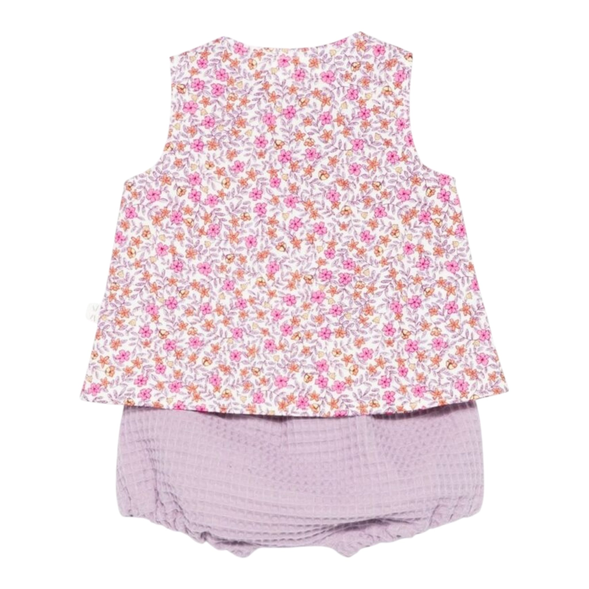 Teddy E Minou Completo 2 Pezzi Camicia-Culotte per Neonata E25CP045C4131 LILLA TEDDY E MINOU 