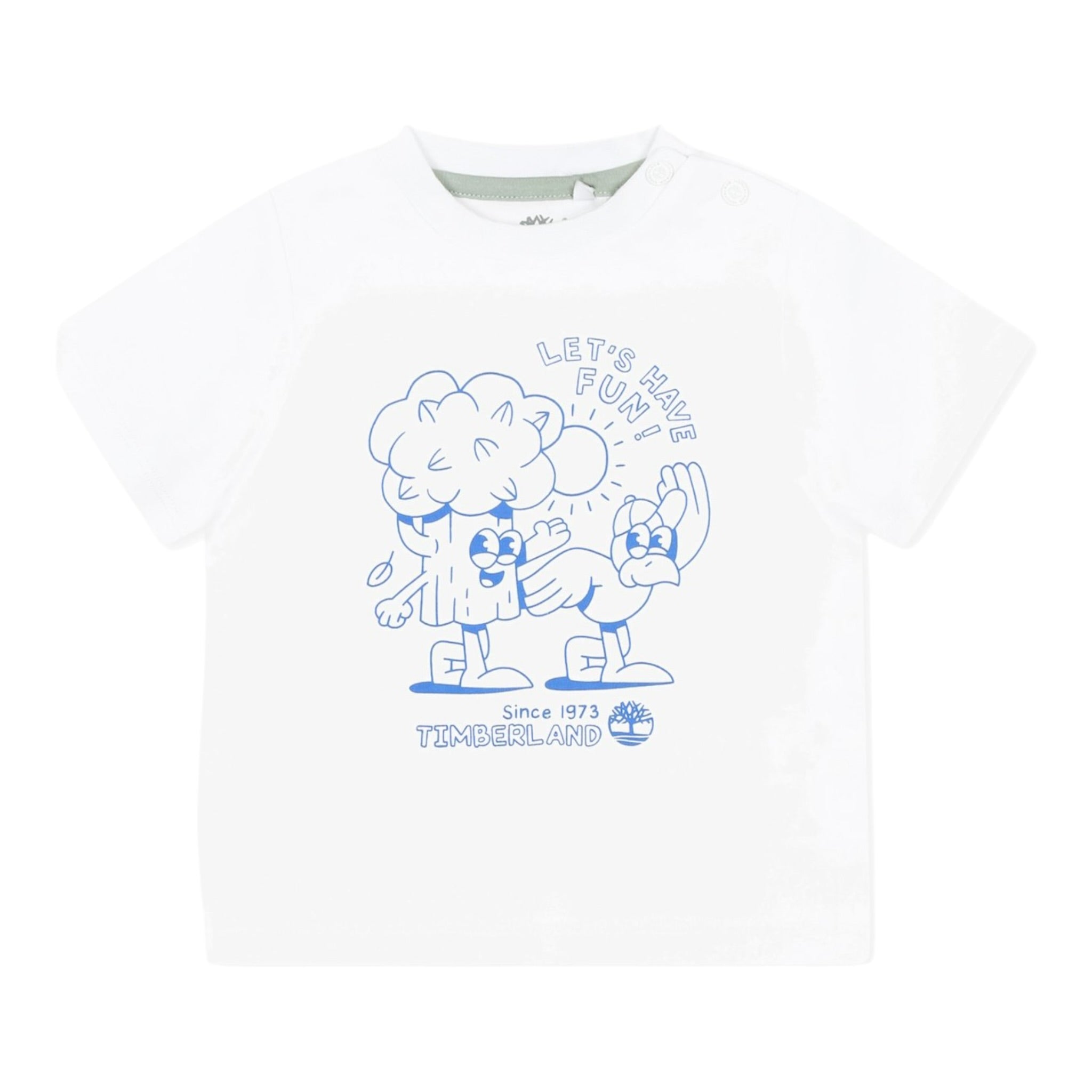 Timberland T-Shirt Girocollo Tinta Unita con Stampe per Neonato T60388 BIANCO TIMBERLAND 